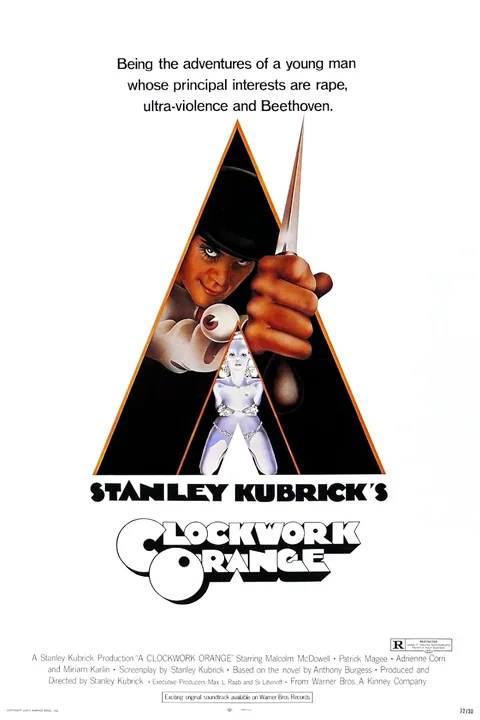 Poster for A Clockwork Orange, directed by Stanley Kubrick