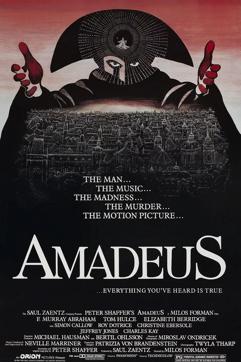 Poster for Amadeus, directed by Miloš Forman